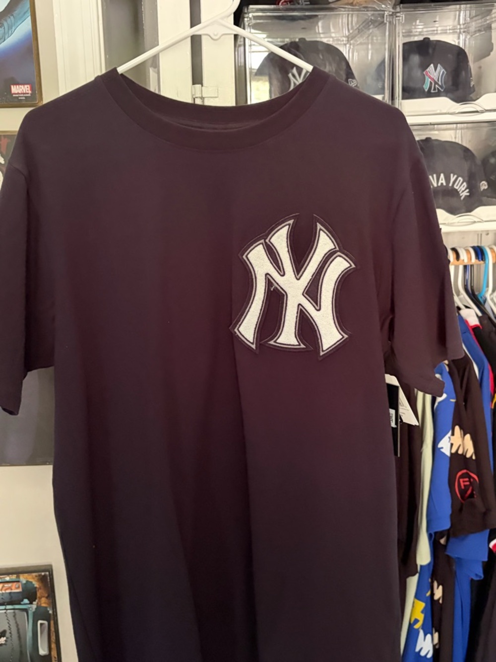 New Era Black Short-Sleeve Tee with White NY Patch